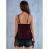 imageSOLY HUX Womens Y2K Lace Cami V Neck Sleeveless Striped Shirt Spaghetti Strap Camisole Gothic TopsRed Striped