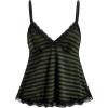 imageSOLY HUX Womens Y2K Lace Cami V Neck Sleeveless Striped Shirt Spaghetti Strap Camisole Gothic TopsGreen Striped