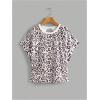 imageSOLY HUX 2024 Open Back Tops for Women Criss Cross Cut Out Tee Backless Casual Short Sleeve Round Neck T ShirtMulticoloured Leopard