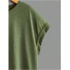 imageSOLY HUX 2024 Open Back Tops for Women Criss Cross Cut Out Tee Backless Casual Short Sleeve Round Neck T ShirtPlain Army Green