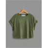 imageSOLY HUX 2024 Open Back Tops for Women Criss Cross Cut Out Tee Backless Casual Short Sleeve Round Neck T ShirtPlain Army Green