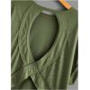 imageSOLY HUX 2024 Open Back Tops for Women Criss Cross Cut Out Tee Backless Casual Short Sleeve Round Neck T ShirtPlain Army Green