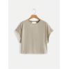 imageSOLY HUX 2024 Open Back Tops for Women Criss Cross Cut Out Tee Backless Casual Short Sleeve Round Neck T ShirtPlain Brown