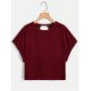 imageSOLY HUX 2024 Open Back Tops for Women Criss Cross Cut Out Tee Backless Casual Short Sleeve Round Neck T ShirtPlain Burgundy
