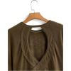 imageSOLY HUX 2024 Open Back Tops for Women Criss Cross Cut Out Tee Backless Casual Short Sleeve Round Neck T ShirtPlain Coffee Brown