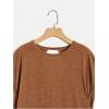 imageSOLY HUX 2024 Open Back Tops for Women Criss Cross Cut Out Tee Backless Casual Short Sleeve Round Neck T ShirtPlain Dark Brown
