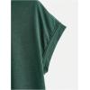 imageSOLY HUX 2024 Open Back Tops for Women Criss Cross Cut Out Tee Backless Casual Short Sleeve Round Neck T ShirtPlain Dark Green