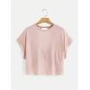 imageSOLY HUX 2024 Open Back Tops for Women Criss Cross Cut Out Tee Backless Casual Short Sleeve Round Neck T ShirtPlain Dusty Pink