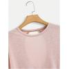 imageSOLY HUX 2024 Open Back Tops for Women Criss Cross Cut Out Tee Backless Casual Short Sleeve Round Neck T ShirtPlain Dusty Pink