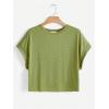 imageSOLY HUX 2024 Open Back Tops for Women Criss Cross Cut Out Tee Backless Casual Short Sleeve Round Neck T ShirtPlain Green