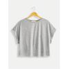 imageSOLY HUX 2024 Open Back Tops for Women Criss Cross Cut Out Tee Backless Casual Short Sleeve Round Neck T ShirtPlain Grey