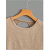 imageSOLY HUX 2024 Open Back Tops for Women Criss Cross Cut Out Tee Backless Casual Short Sleeve Round Neck T ShirtPlain Khaki