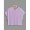 imageSOLY HUX 2024 Open Back Tops for Women Criss Cross Cut Out Tee Backless Casual Short Sleeve Round Neck T ShirtPlain Lilac Purple