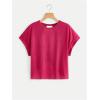 imageSOLY HUX 2024 Open Back Tops for Women Criss Cross Cut Out Tee Backless Casual Short Sleeve Round Neck T ShirtPlain Red Violet