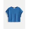 imageSOLY HUX 2024 Open Back Tops for Women Criss Cross Cut Out Tee Backless Casual Short Sleeve Round Neck T ShirtPlain Teal Blue