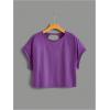 imageSOLY HUX 2024 Open Back Tops for Women Criss Cross Cut Out Tee Backless Casual Short Sleeve Round Neck T ShirtPlain Violet Purple