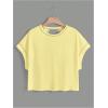 imageSOLY HUX 2024 Open Back Tops for Women Criss Cross Cut Out Tee Backless Casual Short Sleeve Round Neck T ShirtPlain Yellow