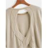 imageSOLY HUX 2024 Open Back Tops for Women Criss Cross Cut Out Tee Backless Casual Short Sleeve Round Neck T ShirtPure Beige