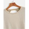 imageSOLY HUX 2024 Open Back Tops for Women Criss Cross Cut Out Tee Backless Casual Short Sleeve Round Neck T ShirtPure Beige