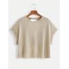 imageSOLY HUX 2024 Open Back Tops for Women Criss Cross Cut Out Tee Backless Casual Short Sleeve Round Neck T ShirtPure Beige