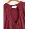 imageSOLY HUX 2024 Open Back Tops for Women Criss Cross Cut Out Tee Backless Casual Short Sleeve Round Neck T ShirtPure Burgundy