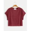 imageSOLY HUX 2024 Open Back Tops for Women Criss Cross Cut Out Tee Backless Casual Short Sleeve Round Neck T ShirtPure Burgundy