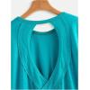 imageSOLY HUX 2024 Open Back Tops for Women Criss Cross Cut Out Tee Backless Casual Short Sleeve Round Neck T ShirtPure Cadet Blue