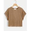 imageSOLY HUX 2024 Open Back Tops for Women Criss Cross Cut Out Tee Backless Casual Short Sleeve Round Neck T ShirtPure Mocha Brown