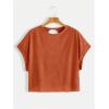 imageSOLY HUX 2024 Open Back Tops for Women Criss Cross Cut Out Tee Backless Casual Short Sleeve Round Neck T ShirtPure Rust Brown