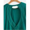 imageSOLY HUX 2024 Open Back Tops for Women Criss Cross Cut Out Tee Backless Casual Short Sleeve Round Neck T ShirtPure Teal Blue