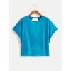 imageSOLY HUX 2024 Open Back Tops for Women Criss Cross Cut Out Tee Backless Casual Short Sleeve Round Neck T ShirtSolid Blue