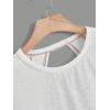 imageSOLY HUX 2024 Open Back Tops for Women Criss Cross Cut Out Tee Backless Casual Short Sleeve Round Neck T ShirtSolid White