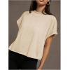 imageSOLY HUX 2024 Open Back Tops for Women Criss Cross Cut Out Tee Backless Casual Short Sleeve Round Neck T ShirtSolid Yellow