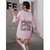 imageSOLY HUX Jersey Shirts for Women Y2k Oversized Graphic Tees V Neck Half Sleeve Cute Soccer Streetwear TopsGraphic Pink
