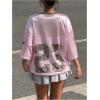 imageSOLY HUX Jersey Shirts for Women Y2k Oversized Graphic Tees V Neck Half Sleeve Cute Soccer Streetwear TopsPink Number