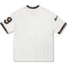 imageSOLY HUX Jersey Shirts for Women Y2k Oversized T Shirt Striped Number Graphic Tees V Neck Half Sleeve Streetwear TopsWhite Leopard