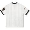 imageSOLY HUX Jersey Shirts for Women Y2k Oversized T Shirt Striped Number Graphic Tees V Neck Half Sleeve Streetwear TopsWhite and Black Letter