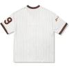 imageSOLY HUX Jersey Shirts for Women Y2k Oversized T Shirt Striped Number Graphic Tees V Neck Half Sleeve Streetwear TopsWhite and Brown Letter
