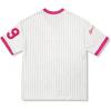 imageSOLY HUX Jersey Shirts for Women Y2k Oversized T Shirt Striped Number Graphic Tees V Neck Half Sleeve Streetwear TopsWhite and Hotpink Letter