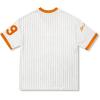 imageSOLY HUX Jersey Shirts for Women Y2k Oversized T Shirt Striped Number Graphic Tees V Neck Half Sleeve Streetwear TopsWhite and Orange Letter