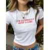 imageSOLY HUX Womens Baby Tees for Women Y2K Graphic Tops Letter Print Short Sleeve Crop Tops 90s TShirt Vintage OutfitWhite