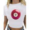 imageSOLY HUX Womens Baby Tees for Women Y2K Graphic Tops Letter Print Short Sleeve Crop Tops 90s TShirt Vintage OutfitWhite Billard