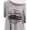 imageSOLY HUX Womens Number Graphic Tees Letter Print Off The Shoulder Short Sleeve Loose T Shirt TopsGrey Car