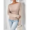imageSOLY HUX Womens Ruched T Shirt Off The Shoulder Long Sleeve Tee Slim Fit Fall TopsPure Apricot