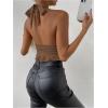 imageSOLY HUX Womens Sexy Deep VNeck Halter Crop Top Summer Beach Vacation Clothes Y2K Trendy Tank Top for Going Out PartyCoffee Brown