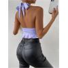 imageSOLY HUX Womens Sexy Deep VNeck Halter Crop Top Summer Beach Vacation Clothes Y2K Trendy Tank Top for Going Out PartyMauve Purple