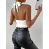 imageSOLY HUX Womens Sexy Deep VNeck Halter Crop Top Summer Beach Vacation Clothes Y2K Trendy Tank Top for Going Out PartyPlain White