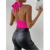 imageSOLY HUX Womens Sexy Deep VNeck Halter Crop Top Summer Beach Vacation Clothes Y2K Trendy Tank Top for Going Out PartyRed Violet