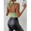 imageSOLY HUX Womens Sexy Deep VNeck Halter Crop Top Summer Beach Vacation Clothes Y2K Trendy Tank Top for Going Out PartySolid Green