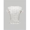 imageSOLY HUX Womens Summer Short Sleeve Y2k Tees Ditsy Floral Lace Bowknot Tshirts Kawaii Crop TopsWhite Floral